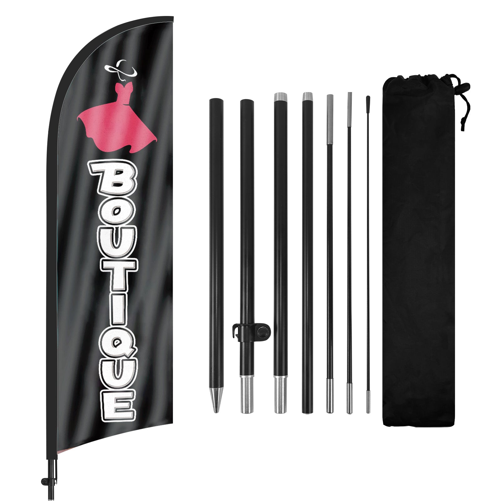 Antique Store Signs-8ft Antique Feather Flag Pole Kit  for Antique Business