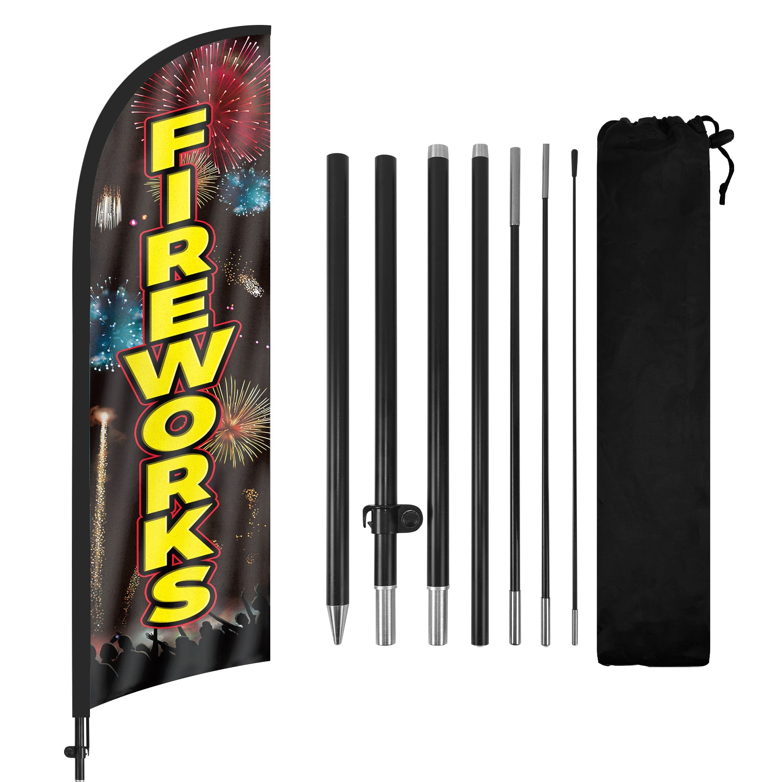 8ft Fireworks Feather Flag Pole Kit