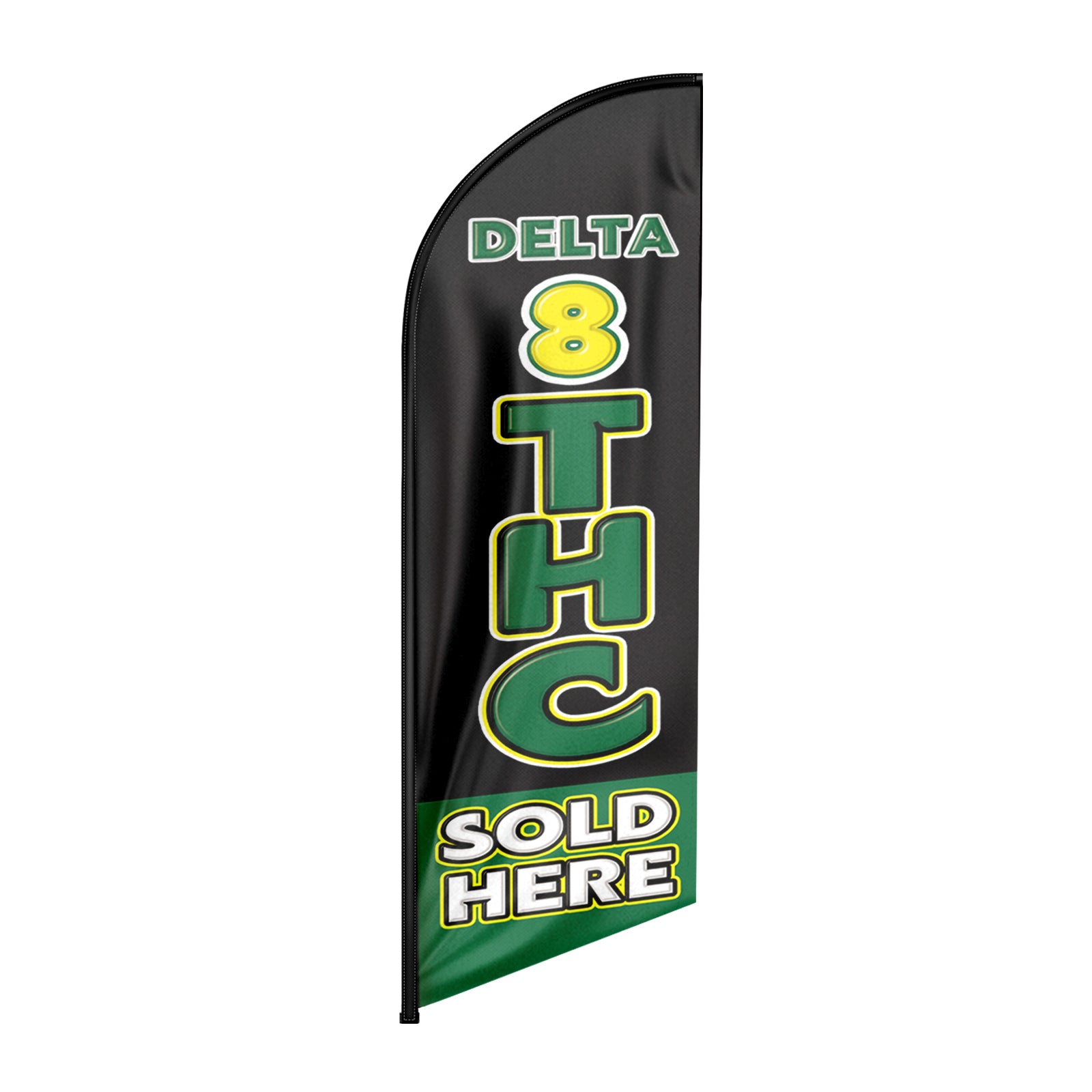 Delta 8 Thc Sign-Delta 8 THC Sold Here Feather Flag for Delta 8 THC Sold Here Business（Flagpole Not Included）