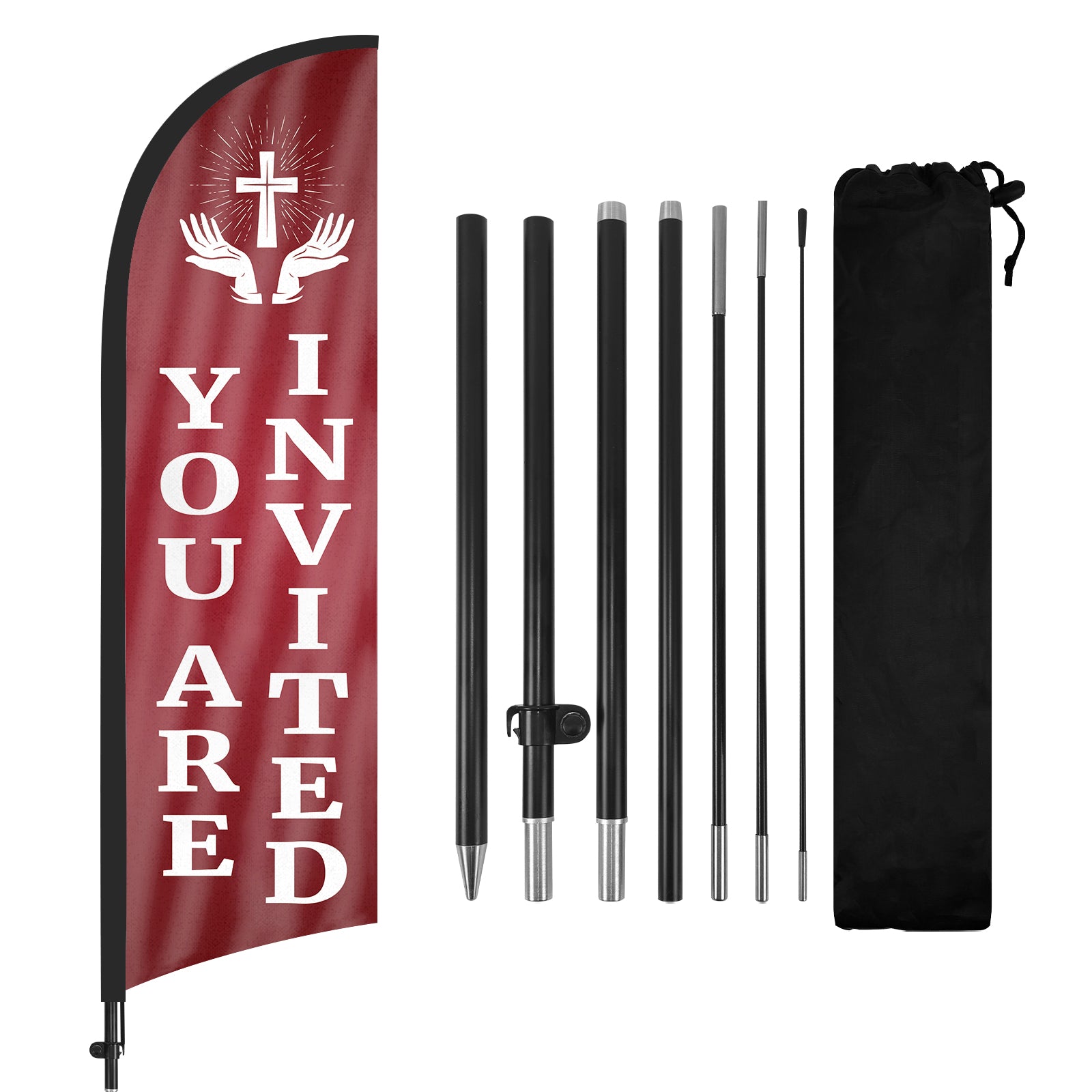 8ft You Are Invited Feather Flag Pole Kit