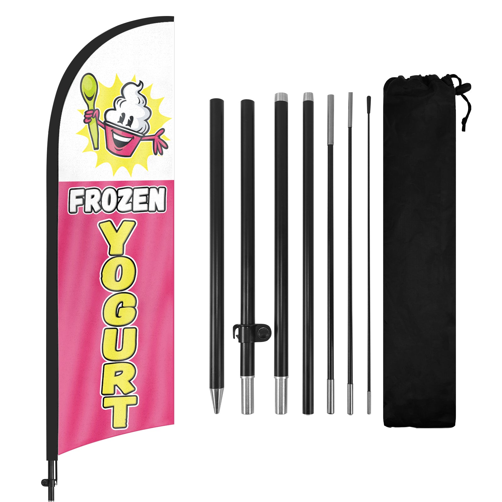 Frozen Yogurt Sign-FSFLAG 8Ft Frozen Yogurt Feather Flag Set for Frozen Yogurt Business