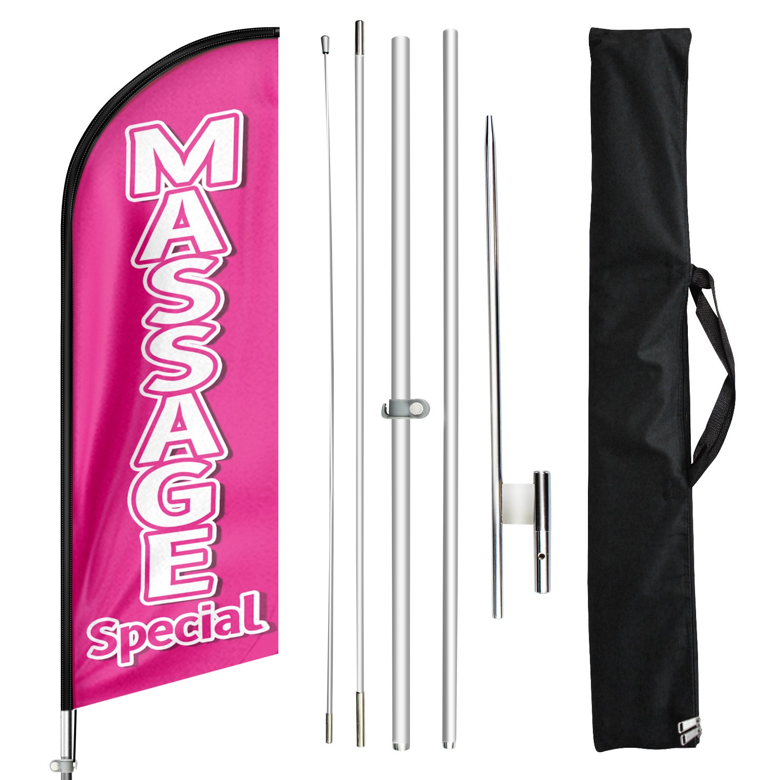 Massage Sign-11ft Massage Special Swooper Flag Feather Flag Pole Kit