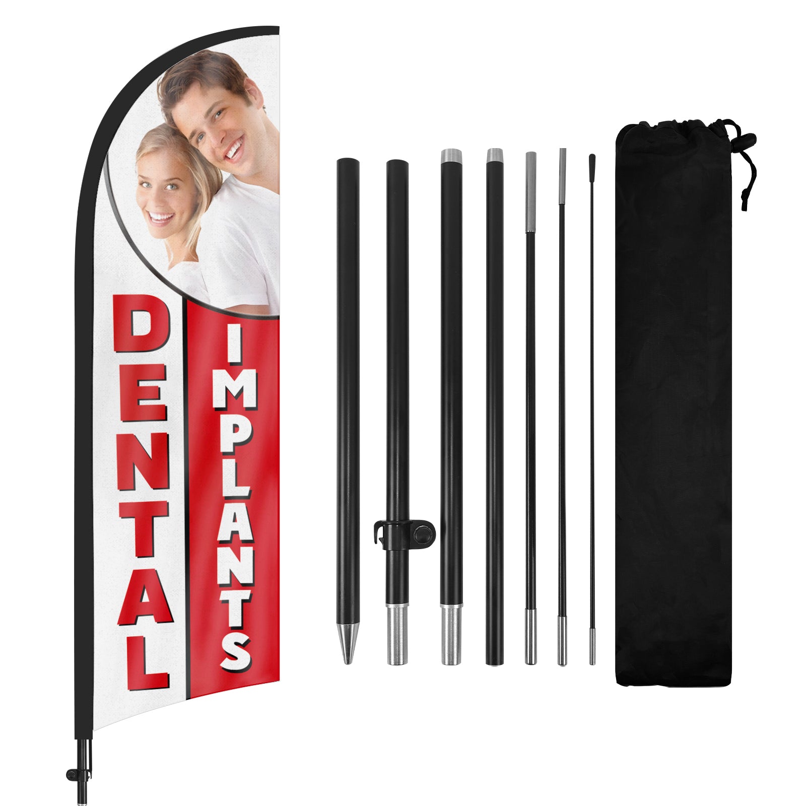 8ft Dental Implants Feather Flag Pole Kit