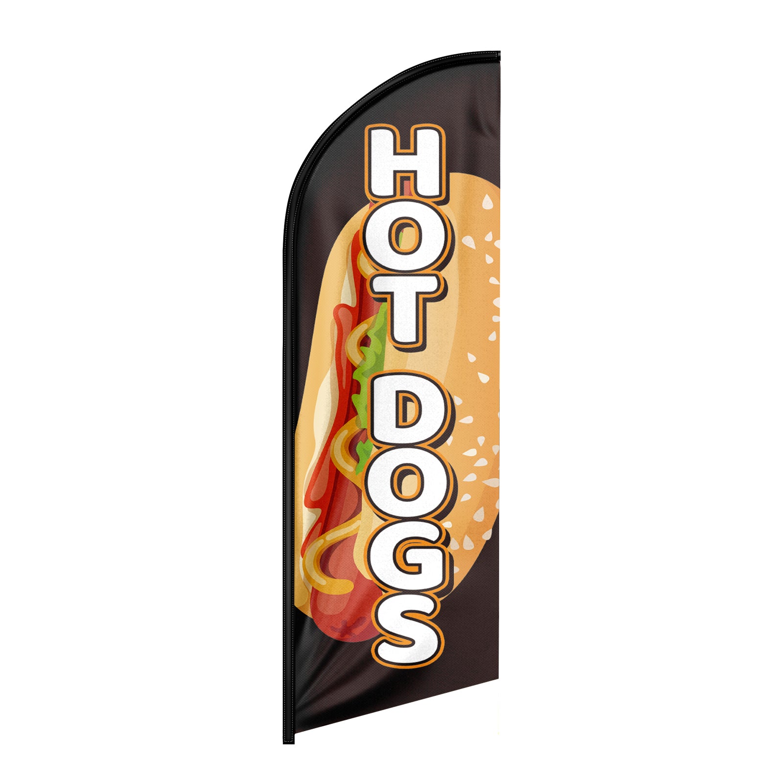 8ft Hot Dogs Black Feather Flag!（Flagpole Not Included）