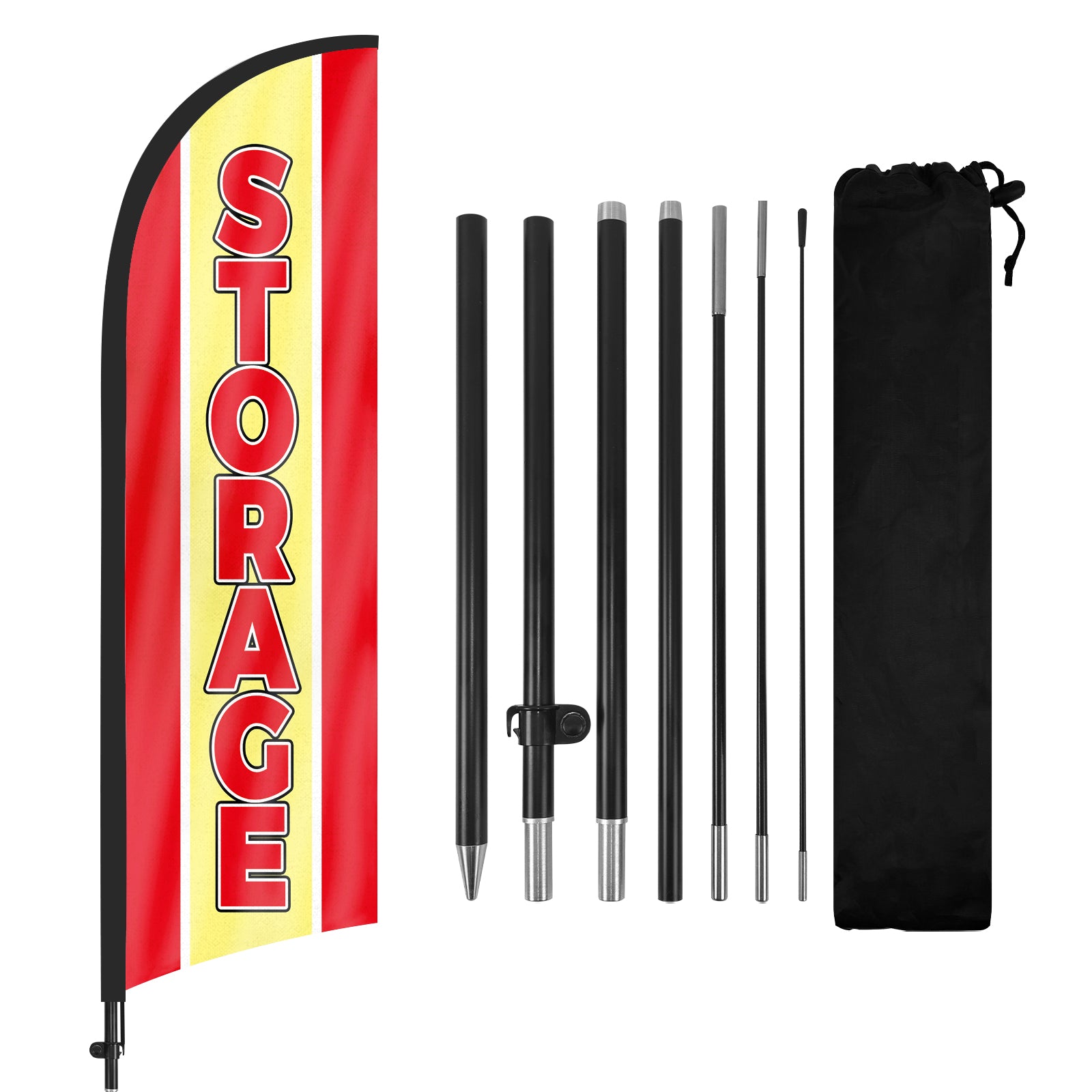 8ft Storage Yellow Feather Flag for Storage Business