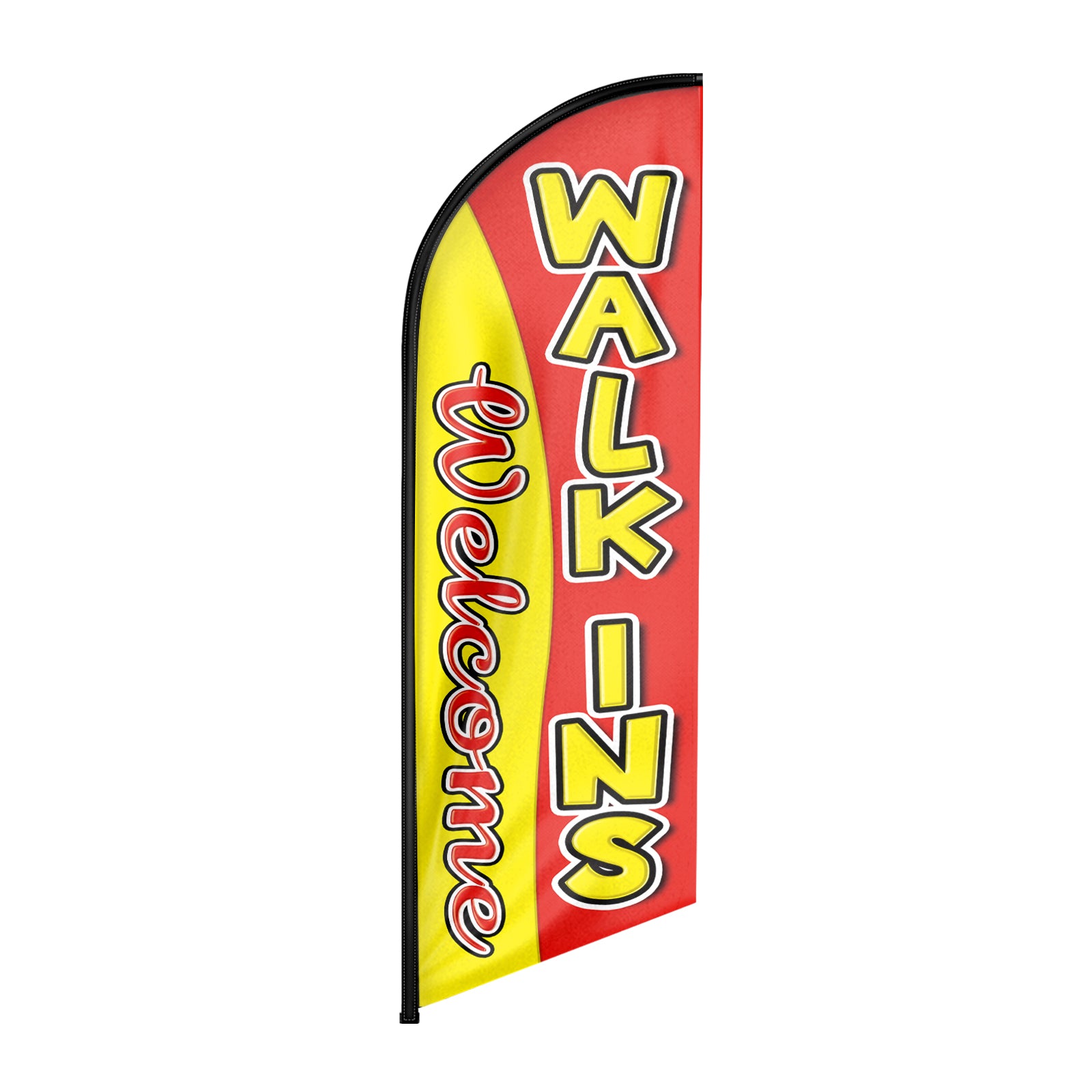 Walk Ins Welcome Sign-8ft Red Walk-Ins Welcome Feather Flag（Flagpole Not Included）