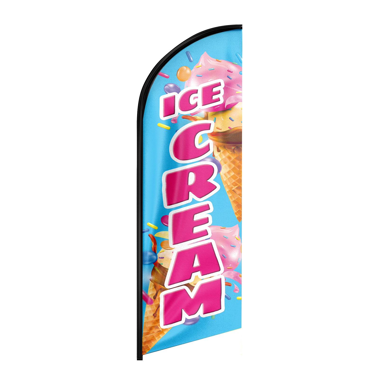 FSFLAG Ice Cream Feather Flag Banner: 8Ft Advertising Banner for Ice Cream Business(Flagpole Not Included)