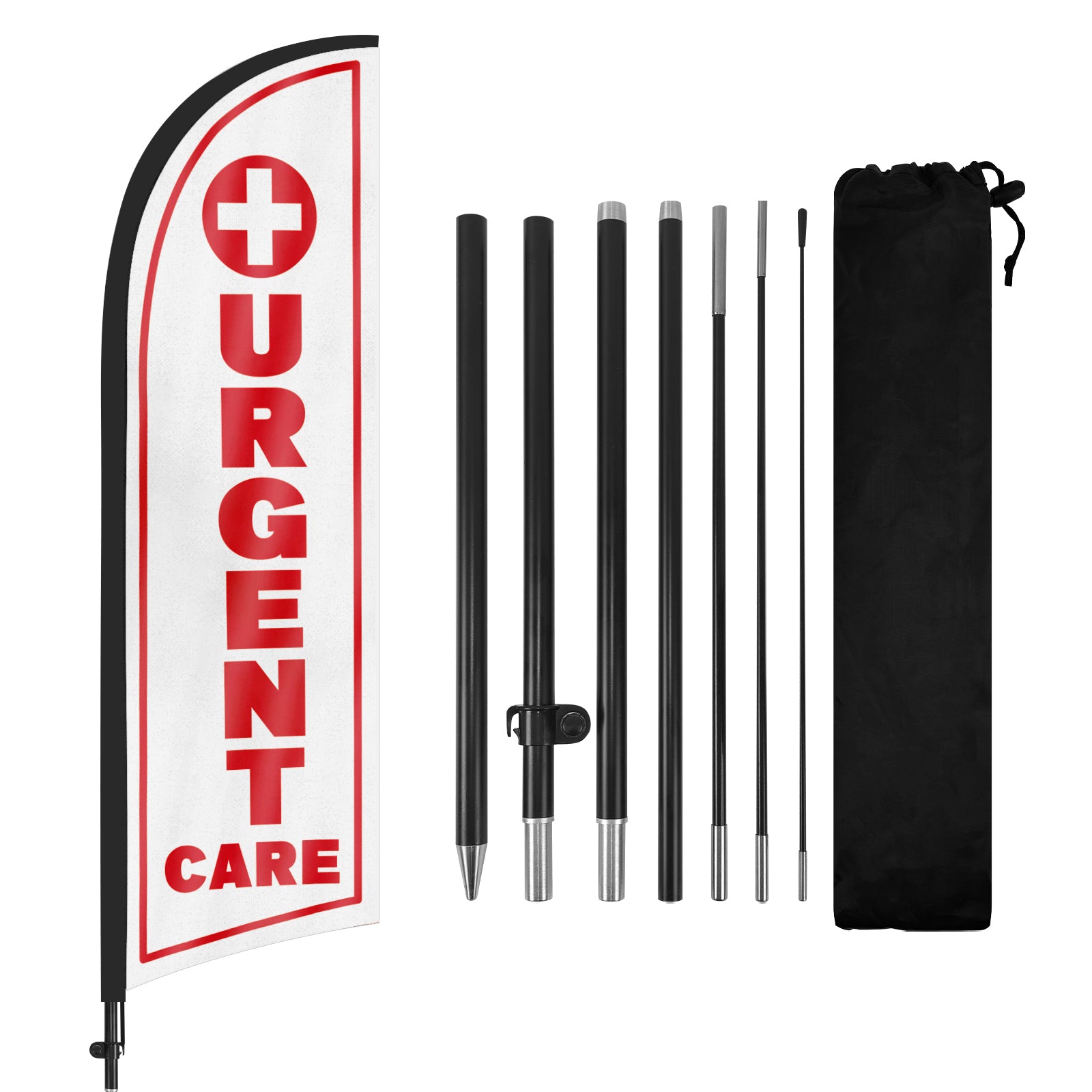8ft Urgent Care Feather Flag with Pole and Stake