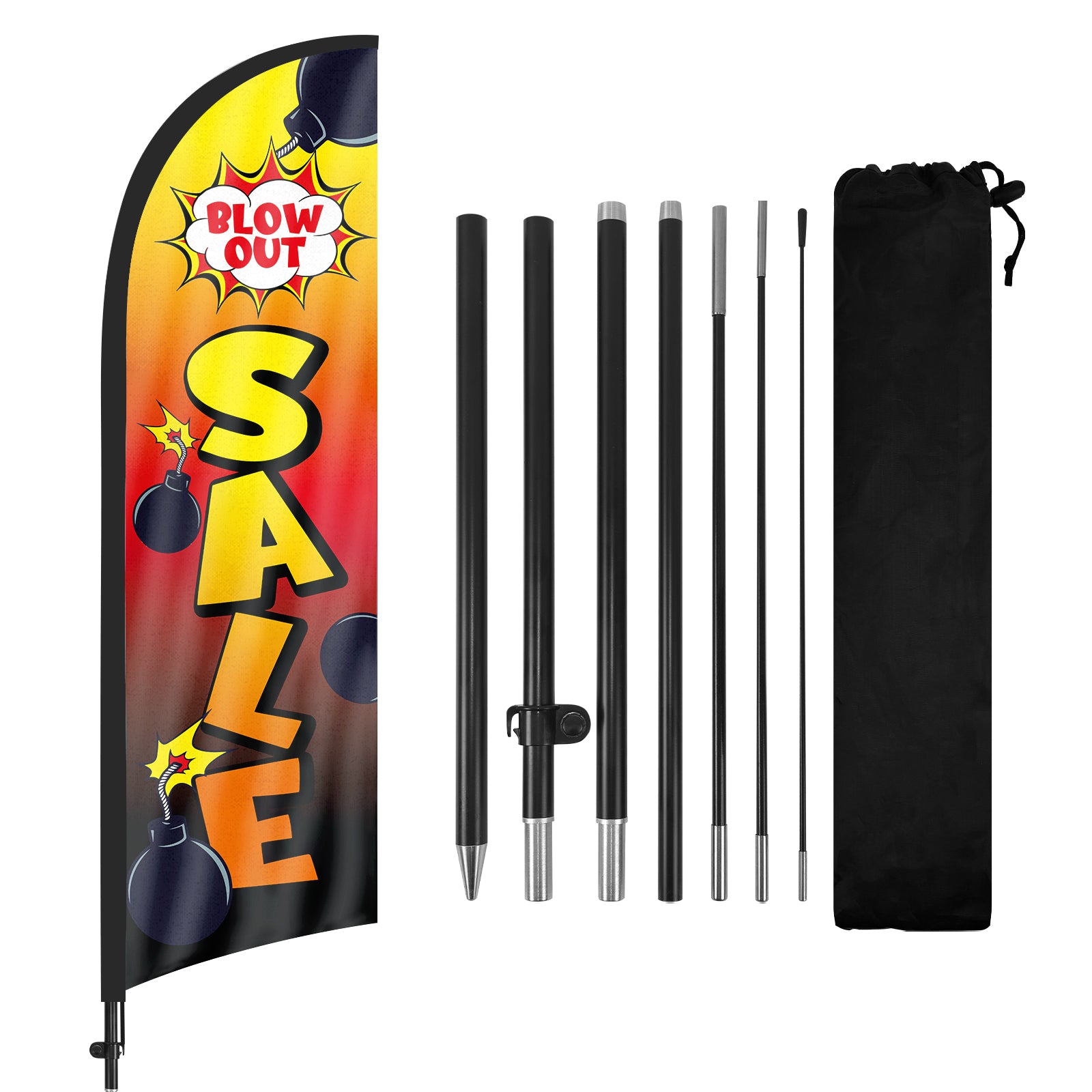 8ft Blowout Sale 01 Feather Flag Pole Kit