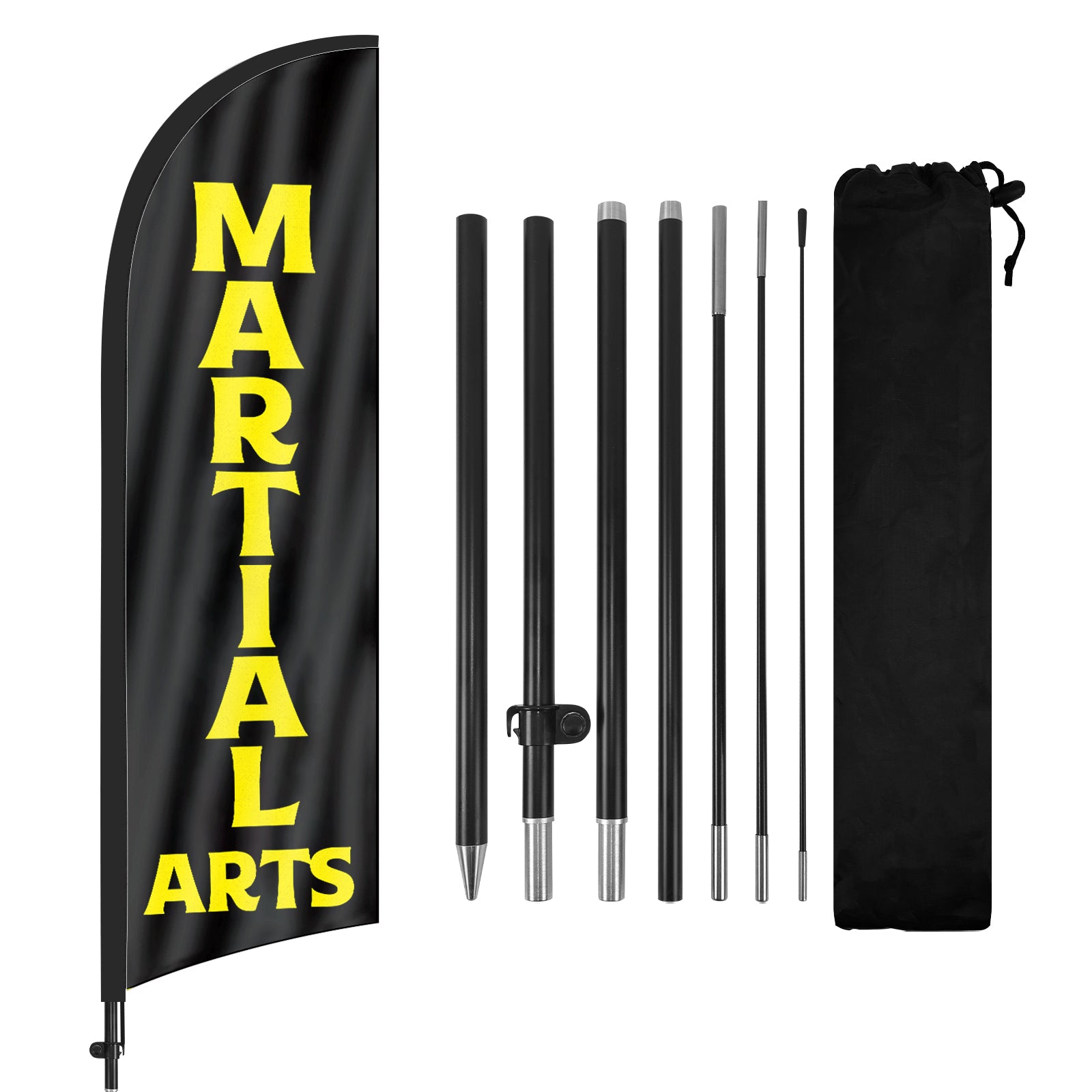8Ft Martial Arts Feather Flag with Pole & Stake