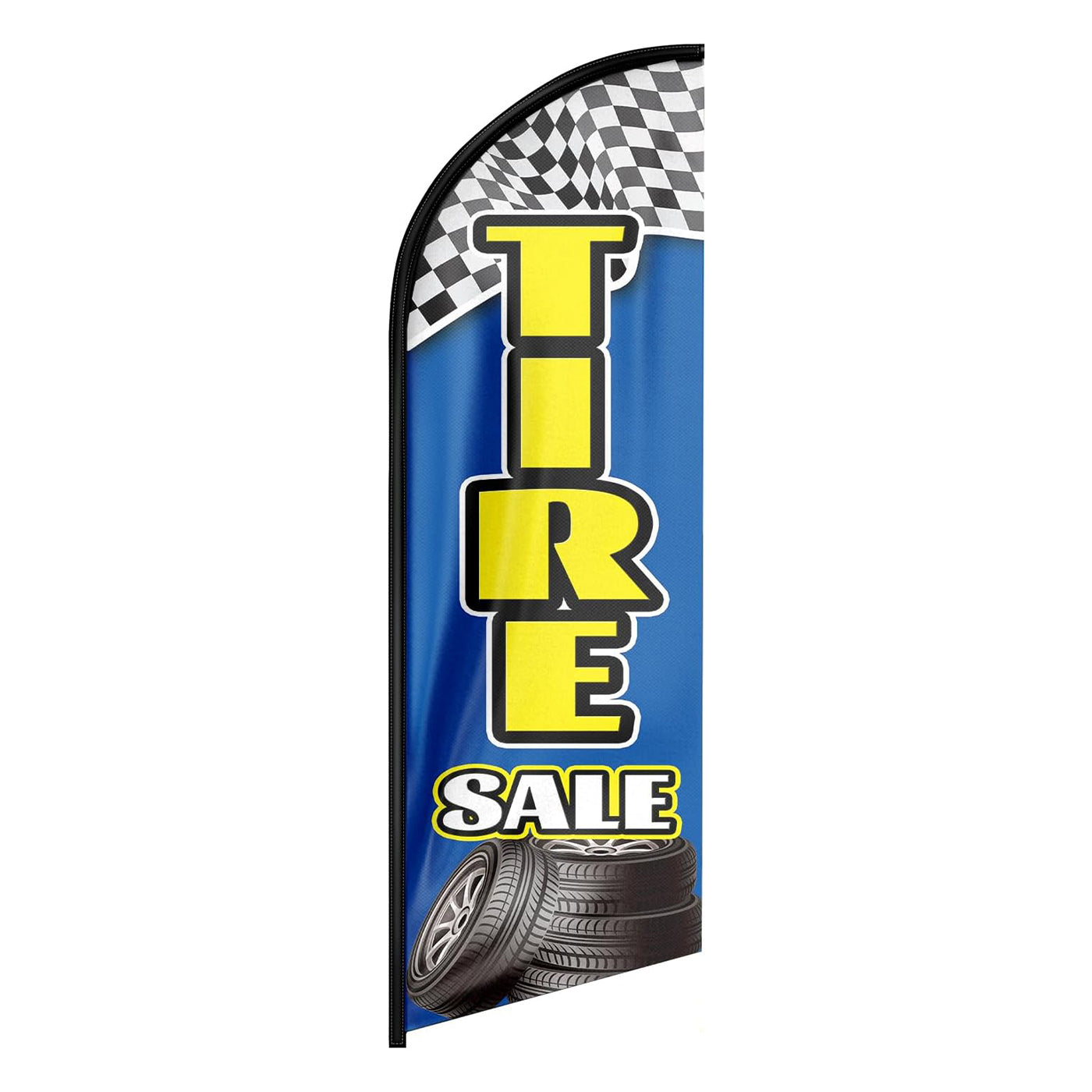 Tire Shop Signs-8ft Blue Tire Sale Feather Flag for Tire Sale Business（Flagpole Not Included）