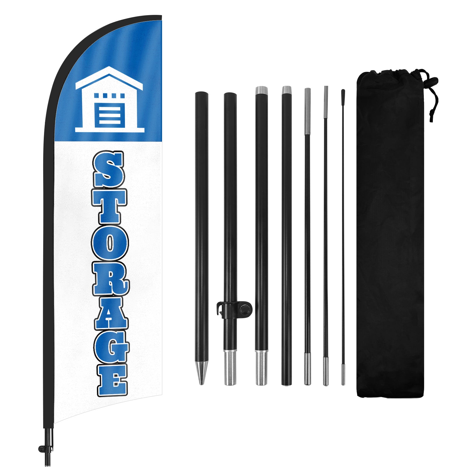 8ft Storage Feather Flag for Storage Business