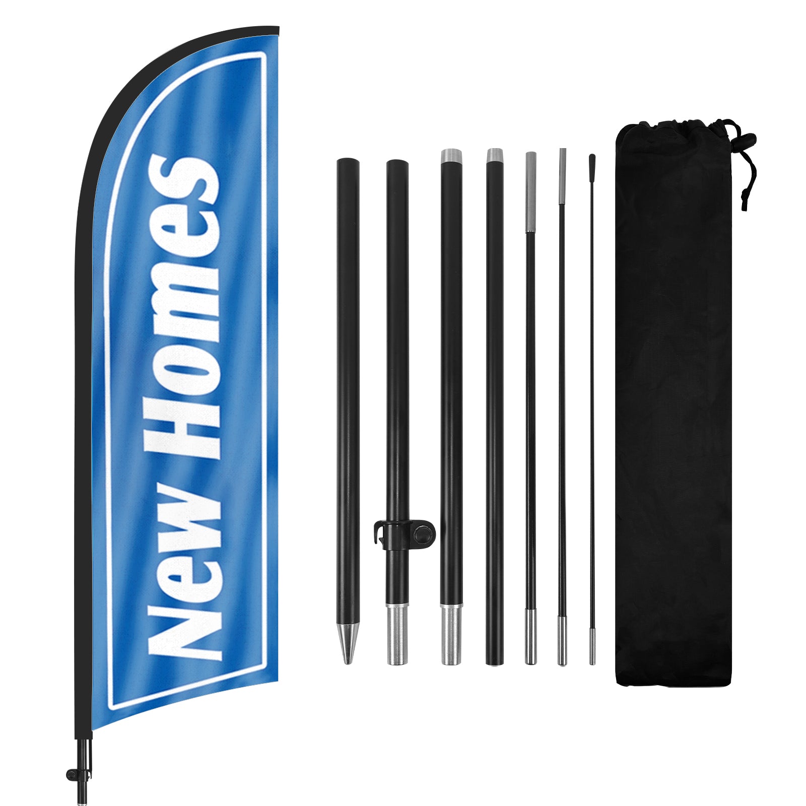 New Home Sign-8FT New Homes Feather Flag Banner With Flag Pole and Ground Stake