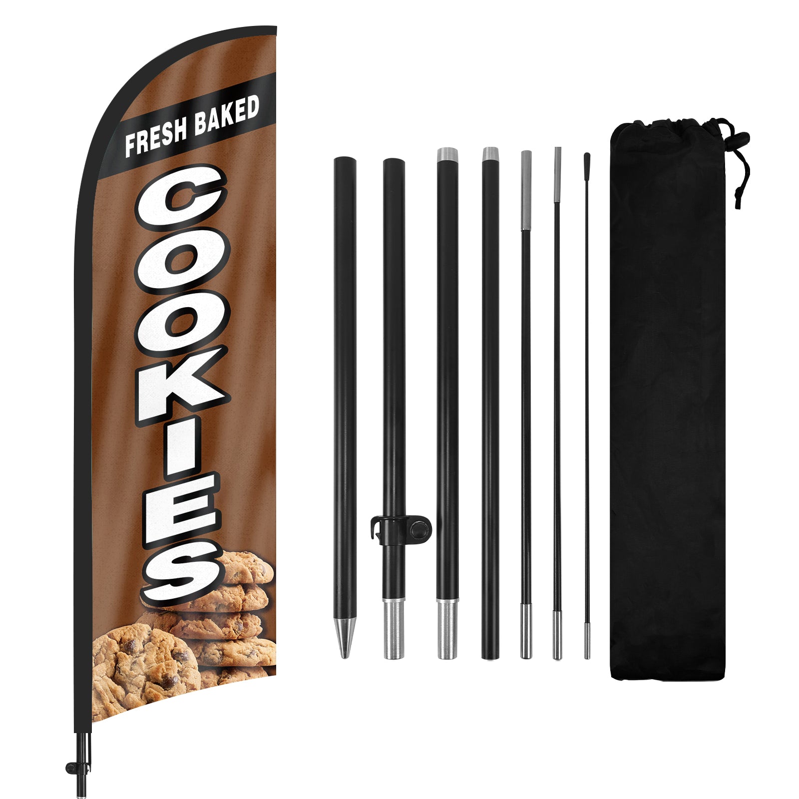 Cookies Sign-8ft Fresh Baked Cookies Feather Flag Kit with Pole and Stake