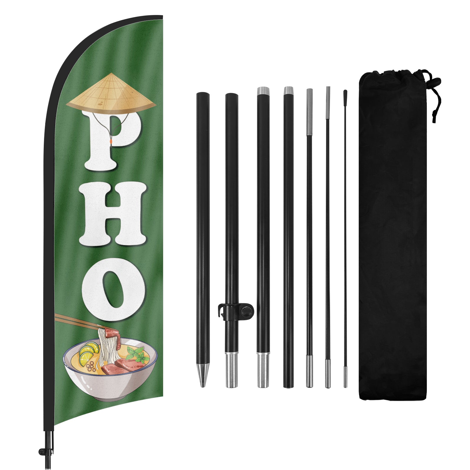 8ft PHO Feather Flag with Pole and Stake