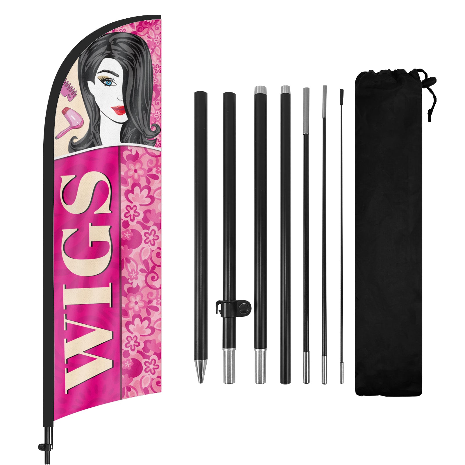 8ft Wigs Feather Flag with Pole and Stake