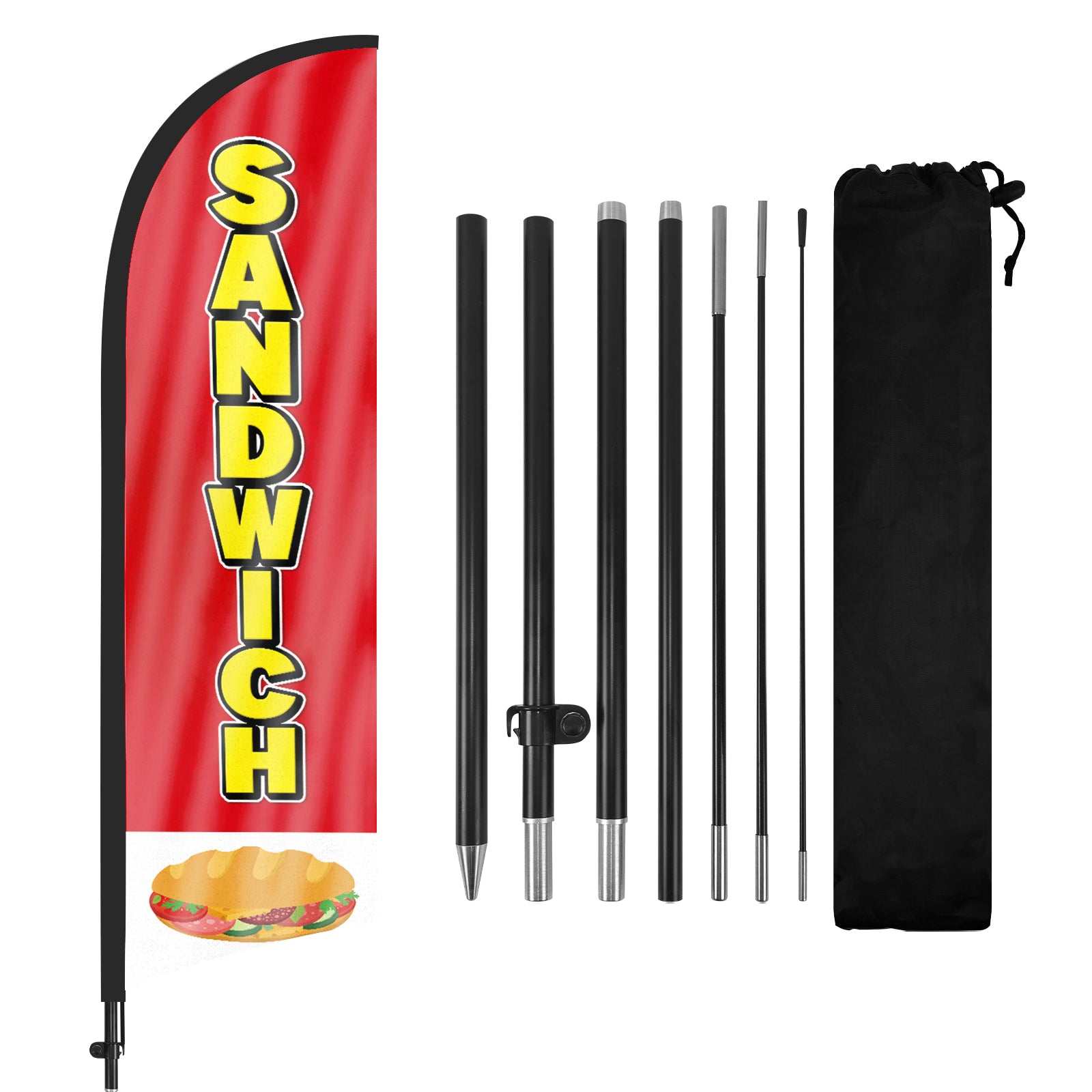 8ft Sandwich Feather Flag with Pole and Stake