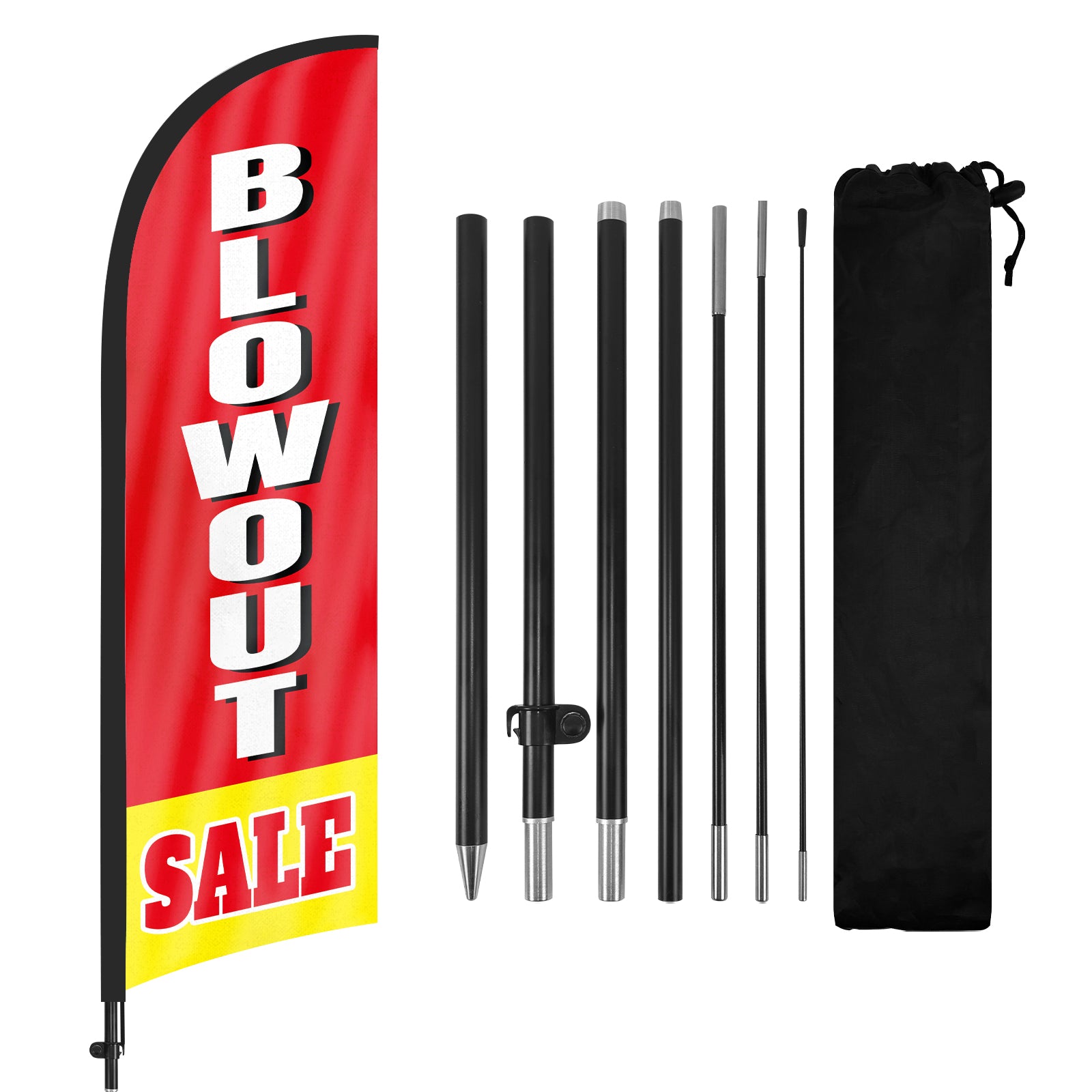 8ft Blowout Sale Red Feather Flag Pole Kit