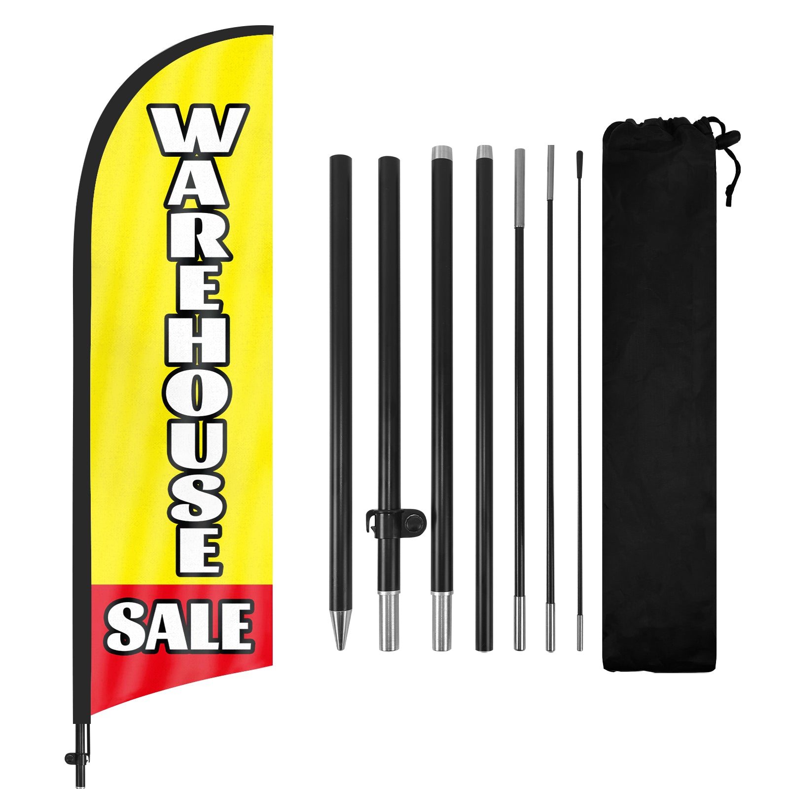 8Ft Warehouse Sale Yellow Swooper Flag Feather Flag Pole Kit