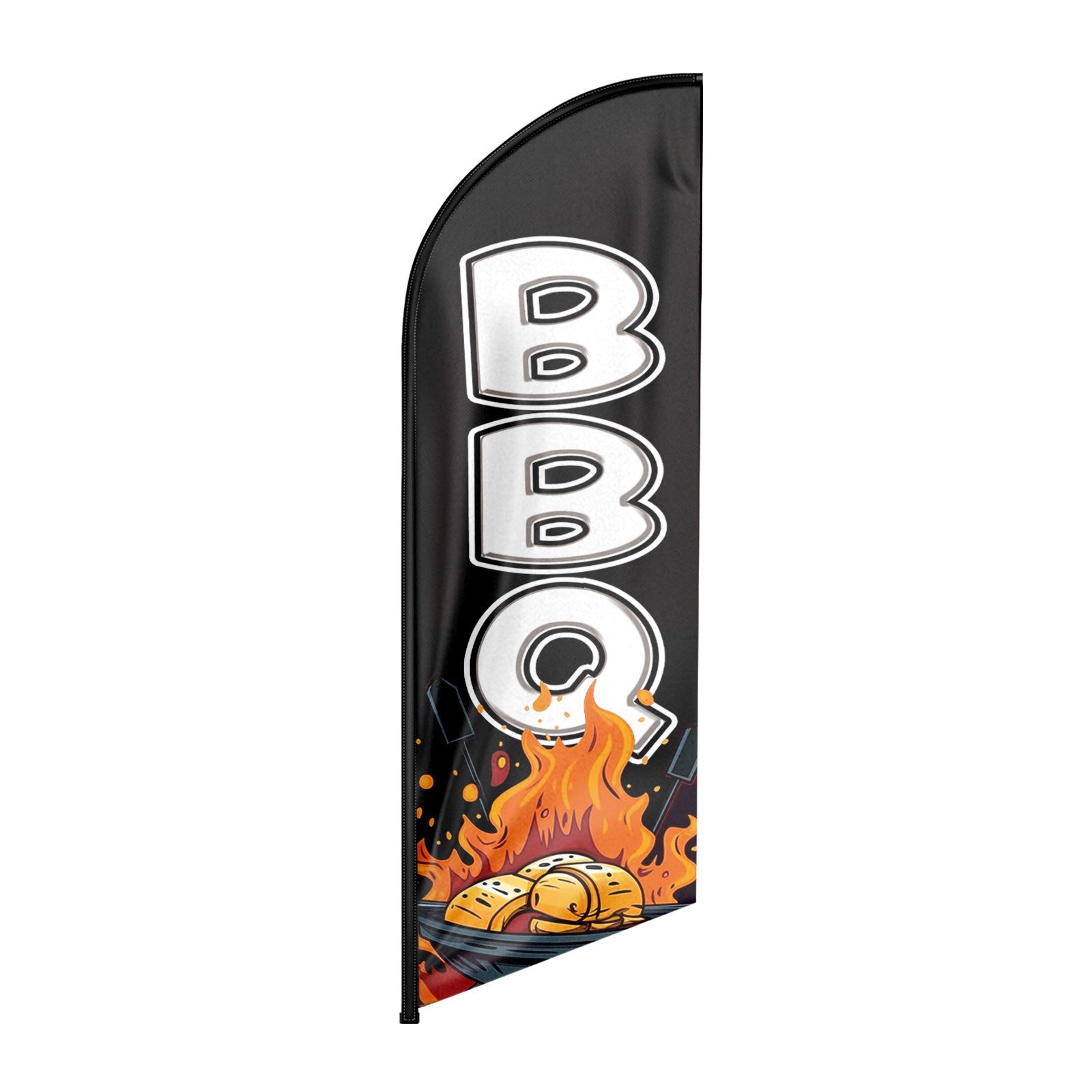8ft BBQ 01 Advertising Swooper Flag Banner!（Flagpole Not Included）
