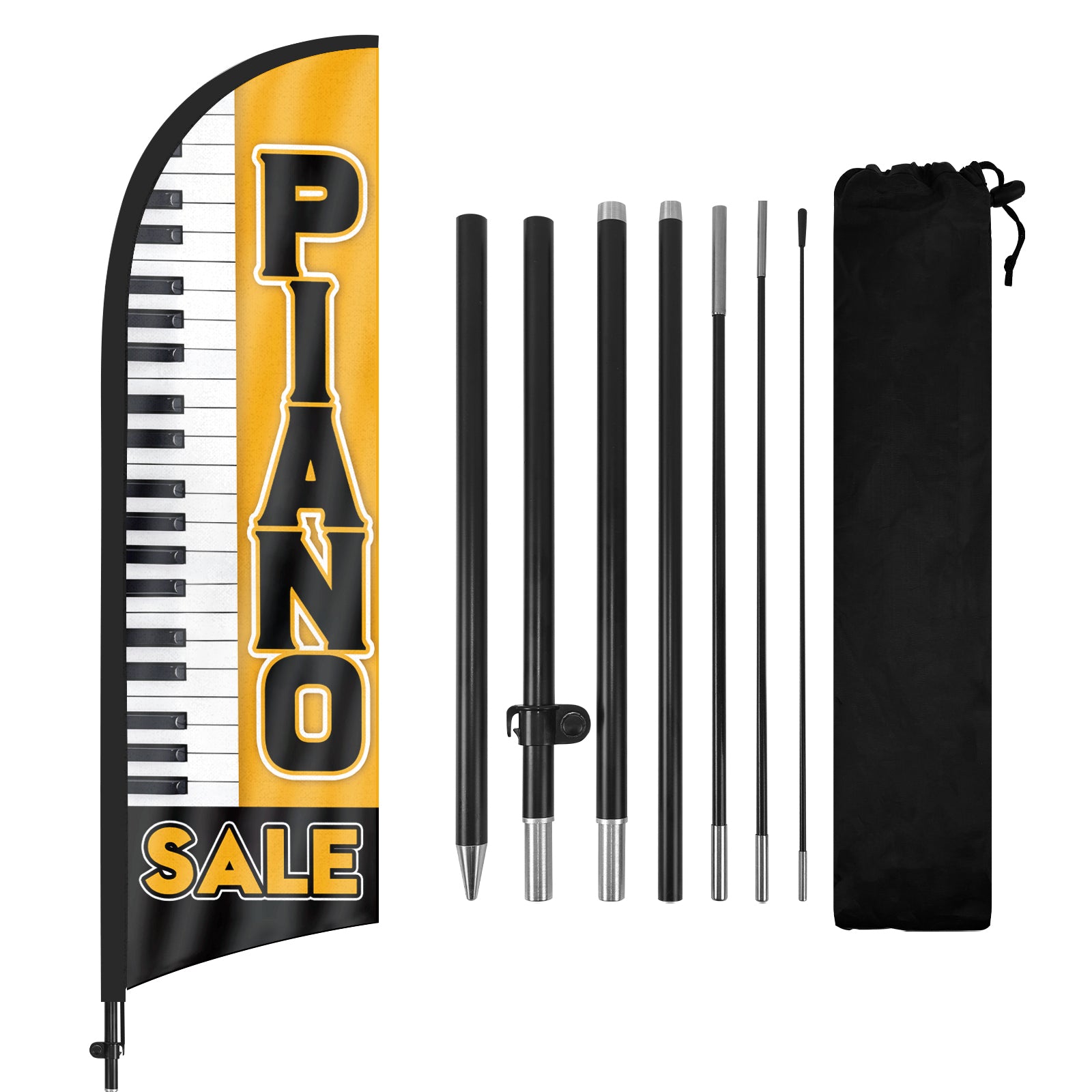 8ft Piano Sale Feather Flag with Pole and Stake