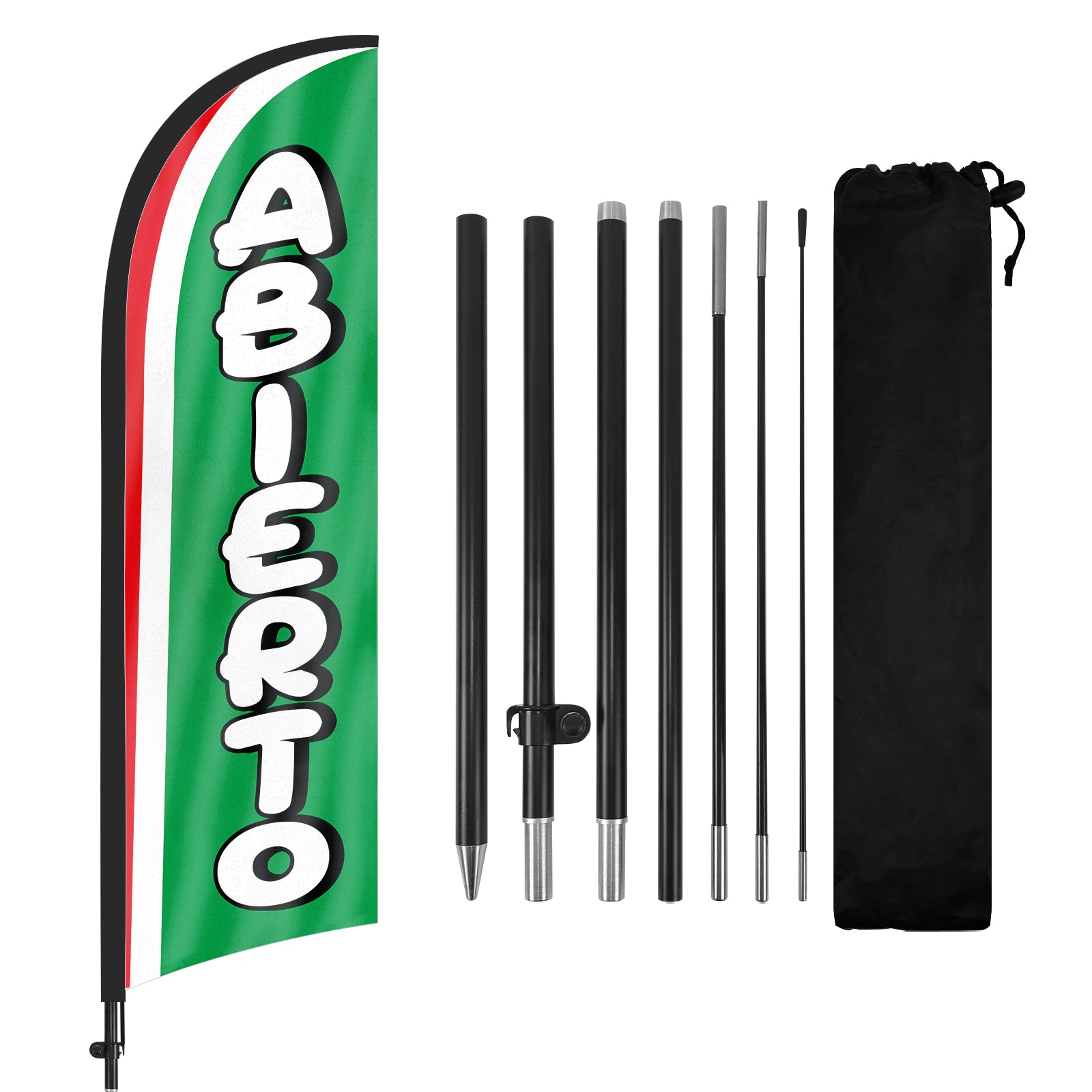 8ft Abierto 02 Feather Flag with Pole and Stake