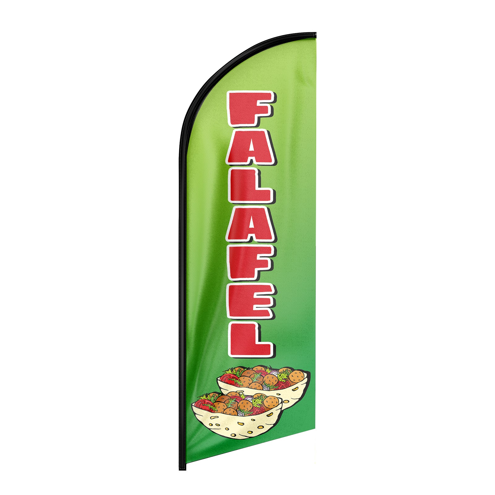 8ft Advertising Feather Banner Sign for Falafel Business（Flagpole Not Included）