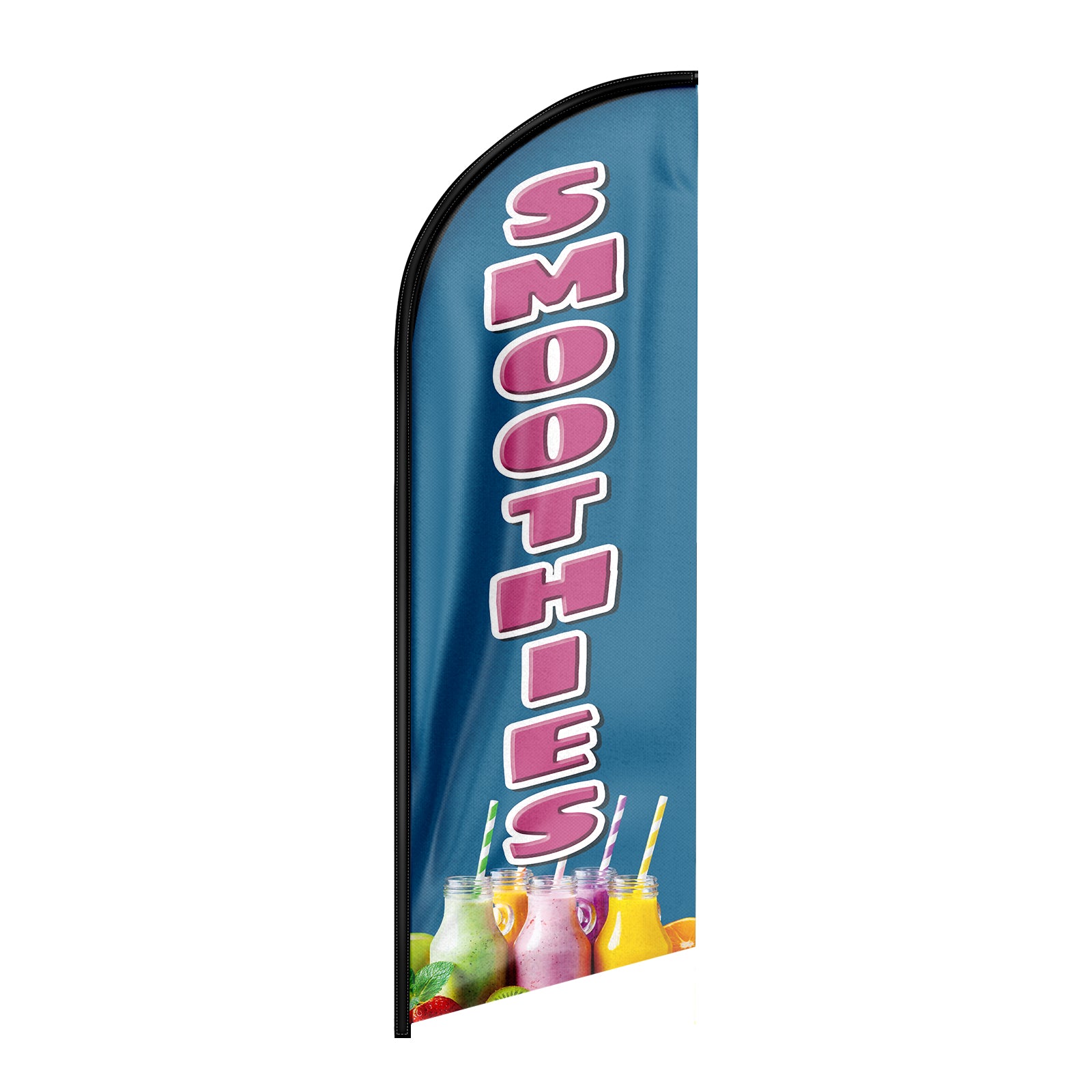Smoothie Sign-8ft Smoothies Swooper Feather Flag for Smoothies Business（Flagpole Not Included）