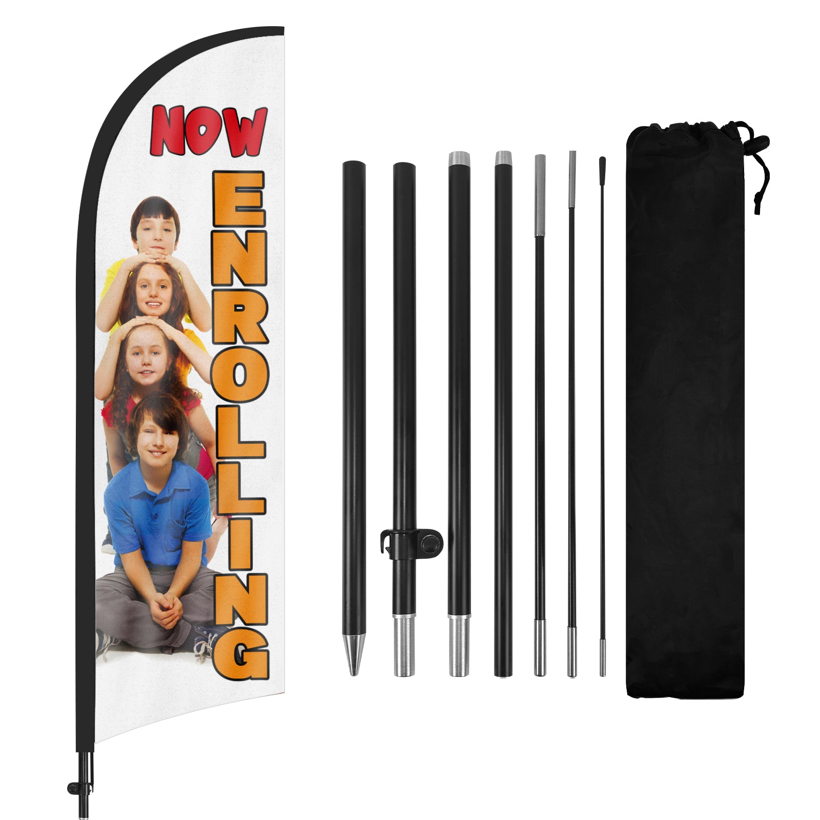 8ft Now Enrolling Feather Flag Pole Kit