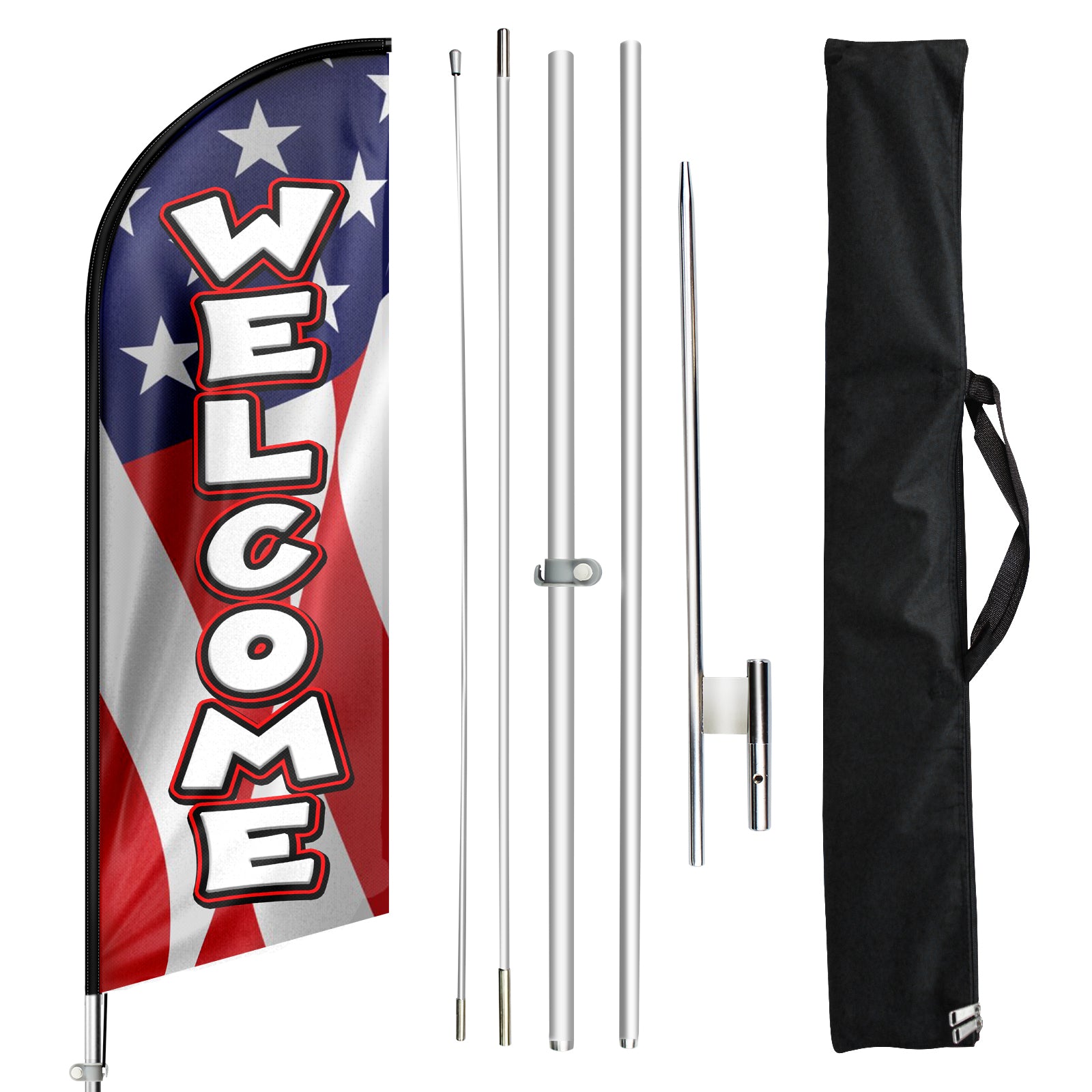11ft Welcome Come Feather Flag Pole Kit
