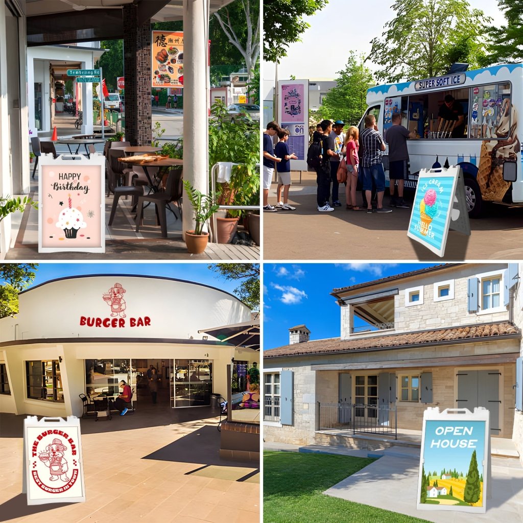 21.5"x28.5" A - Frame Sidewalk Sign – Double - Sided Folding Display for Outdoor Advertising