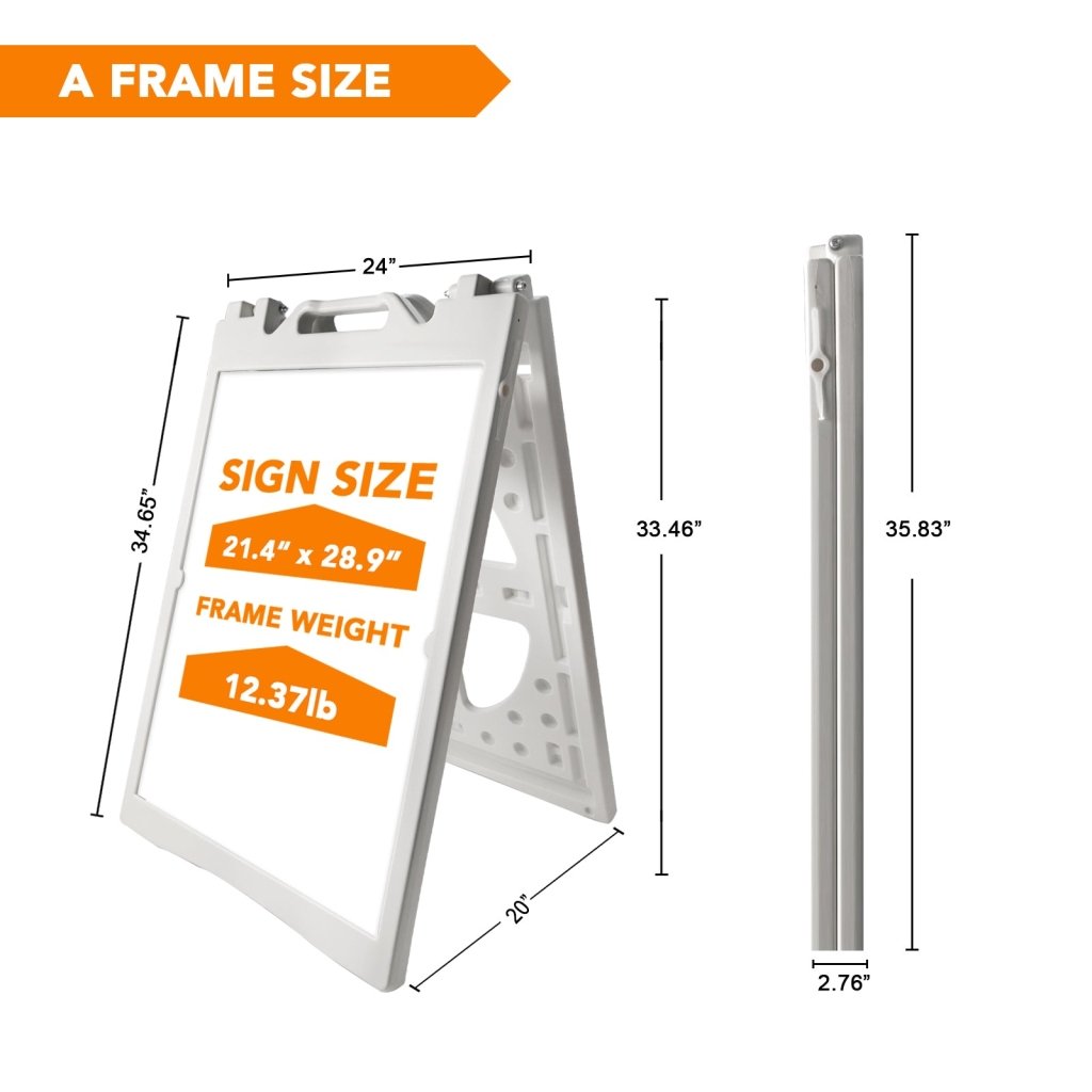 21.5"x28.5" A - Frame Sidewalk Sign – Double - Sided Folding Display for Outdoor Advertising