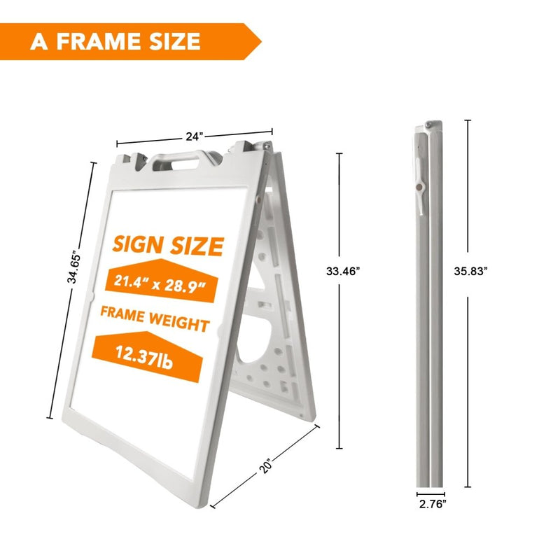 21.5"x28.5" A - Frame Sidewalk Sign – Double - Sided Folding Display for Outdoor Advertising