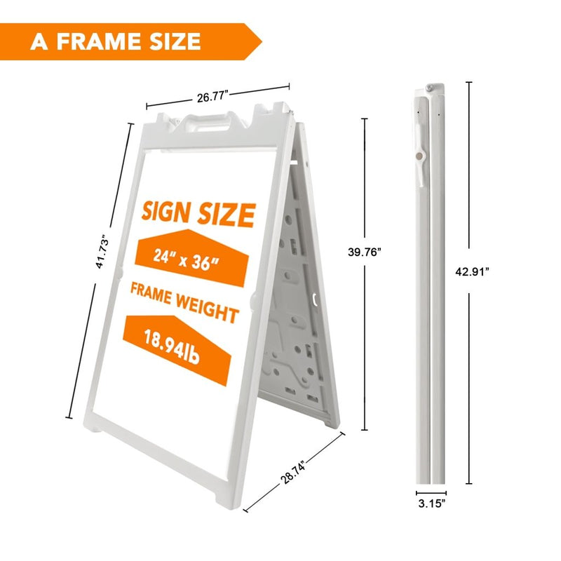 24x36" A - Frame Sidewalk Sign – Folding Double - Sided Outdoor Display for Business