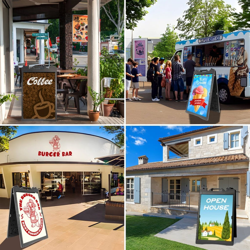 24x36" A - Frame Sidewalk Sign – Folding Double - Sided Outdoor Display for Business