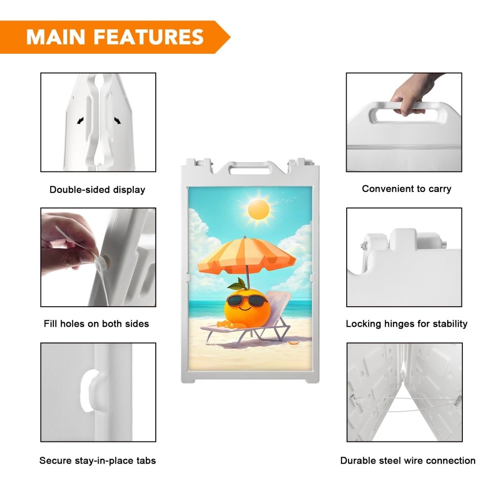 24x36" A - Frame Sidewalk Sign – Folding Double - Sided Outdoor Display for Business