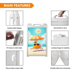 24x36" A - Frame Sidewalk Sign – Folding Double - Sided Outdoor Display for Business