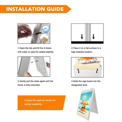 24x36" A - Frame Sidewalk Sign – Folding Double - Sided Outdoor Display for Business