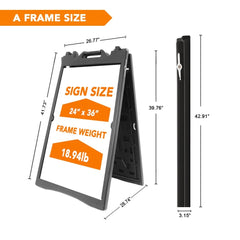 24x36" A - Frame Sidewalk Sign – Folding Double - Sided Outdoor Display for Business