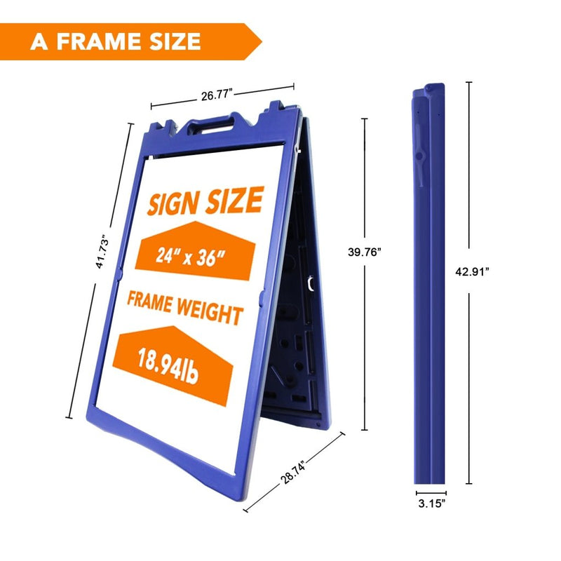 24x36" A - Frame Sidewalk Sign – Folding Double - Sided Outdoor Display for Business