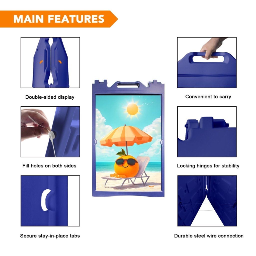 24x36" A - Frame Sidewalk Sign – Folding Double - Sided Outdoor Display for Business