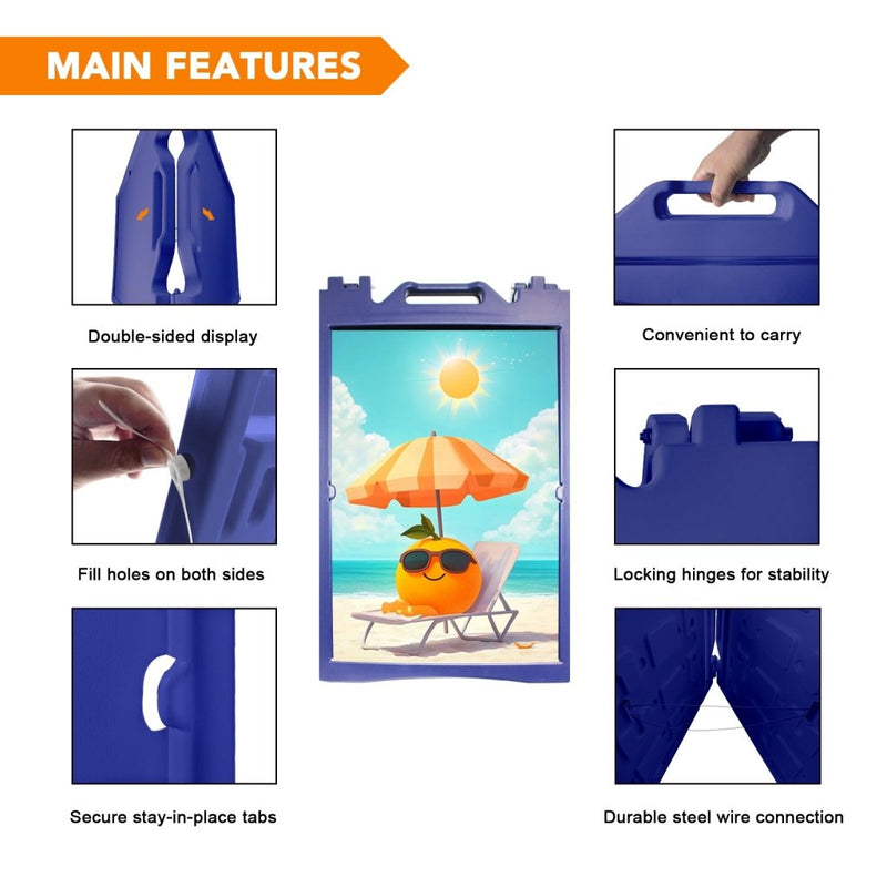 24x36" A - Frame Sidewalk Sign – Folding Double - Sided Outdoor Display for Business