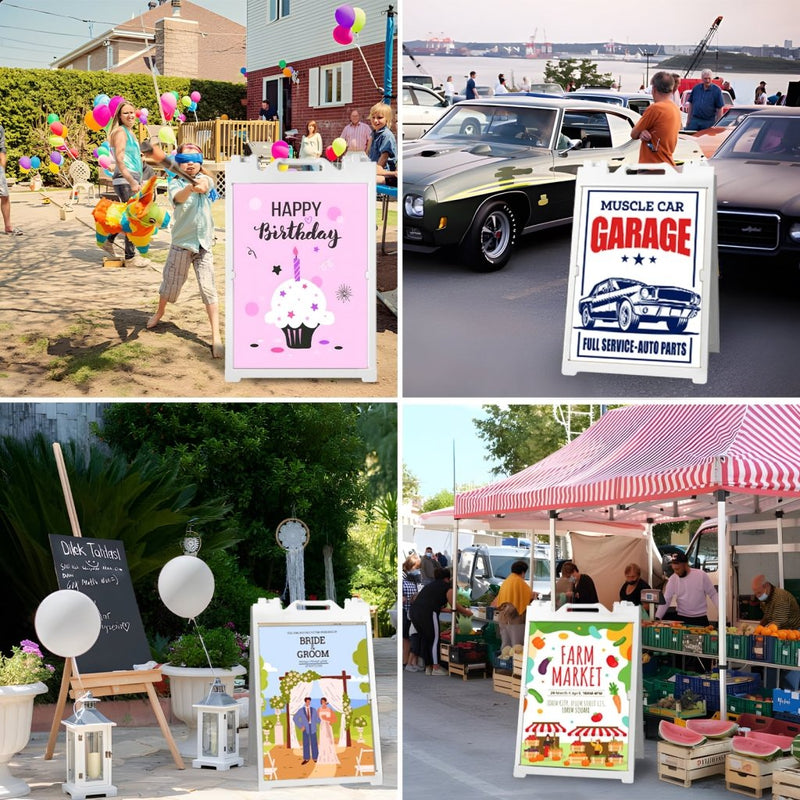 24x36" A - Frame Sidewalk Sign – Folding Double - Sided Outdoor Display for Business