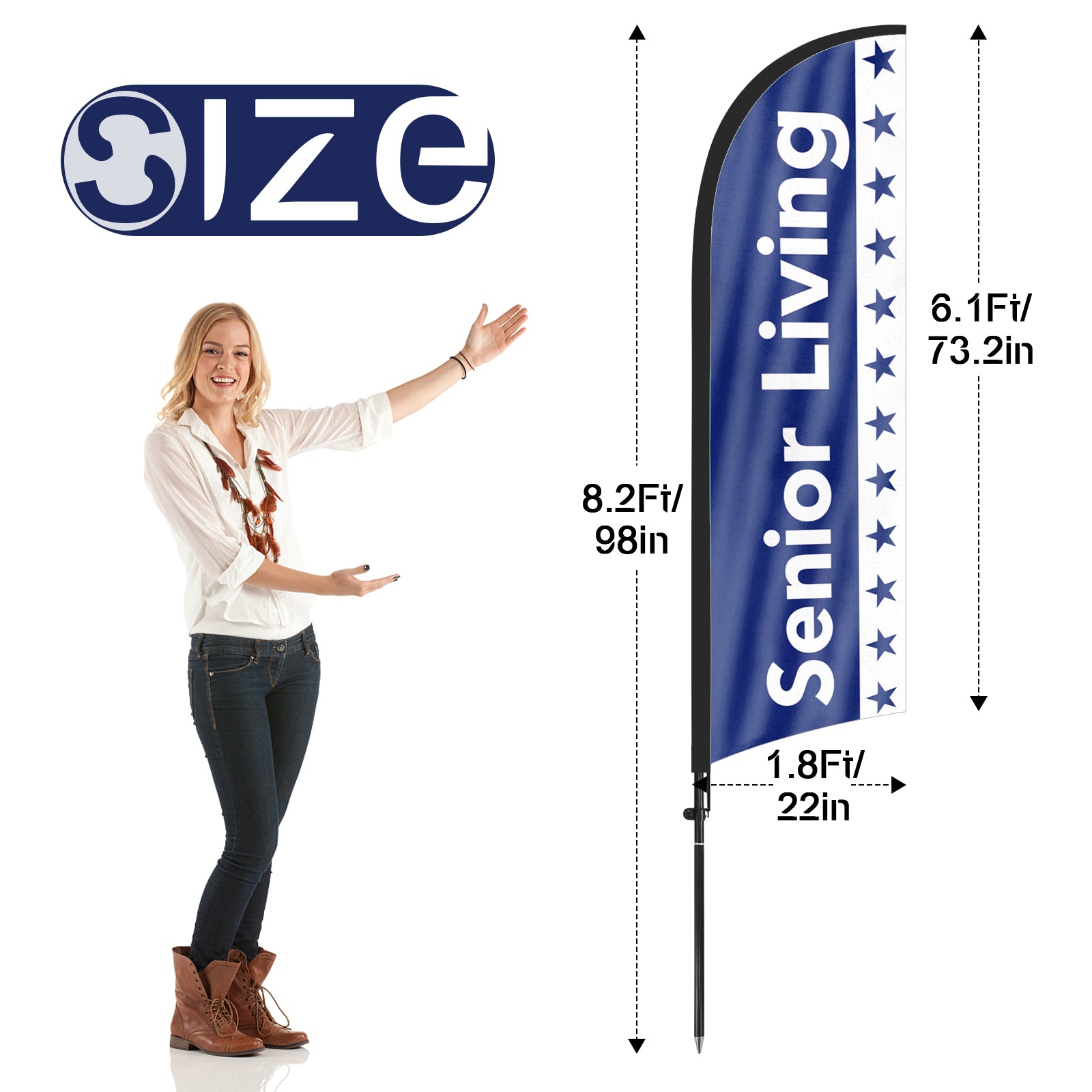 8ft Senior Living Feather Flag Pole Kit