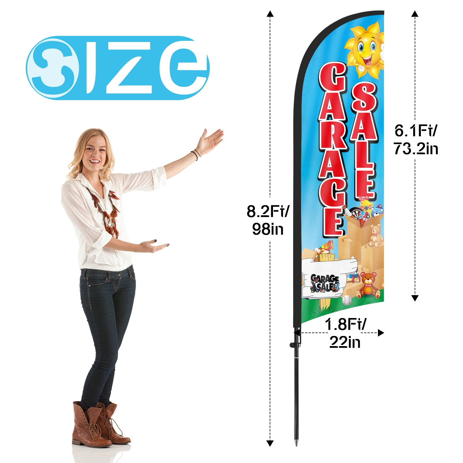 8ft Garage Sale Feather Flag Pole Kit