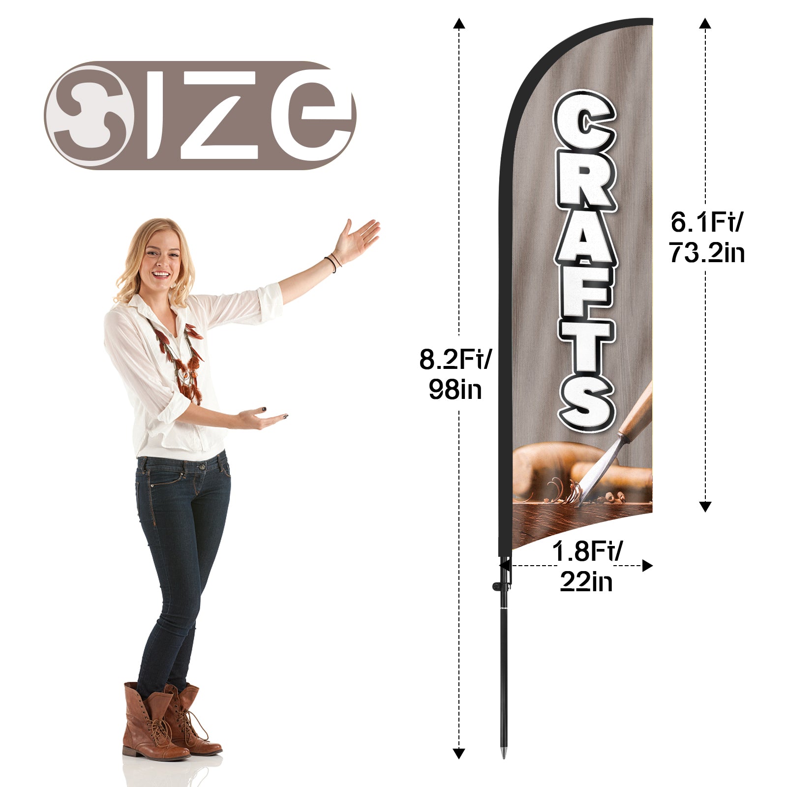 8ft Crafts Feather Flag Pole Kit