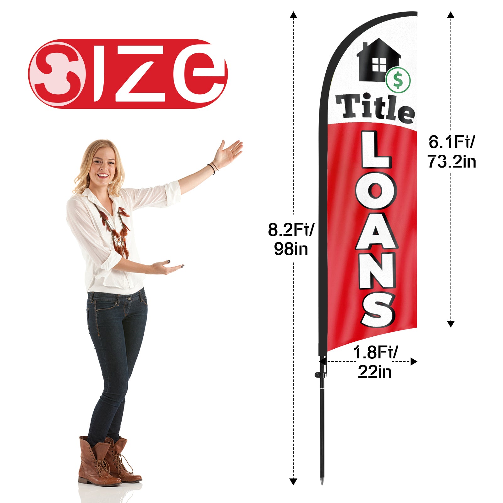 8FT Title Loans Feather Flag Pole Kit