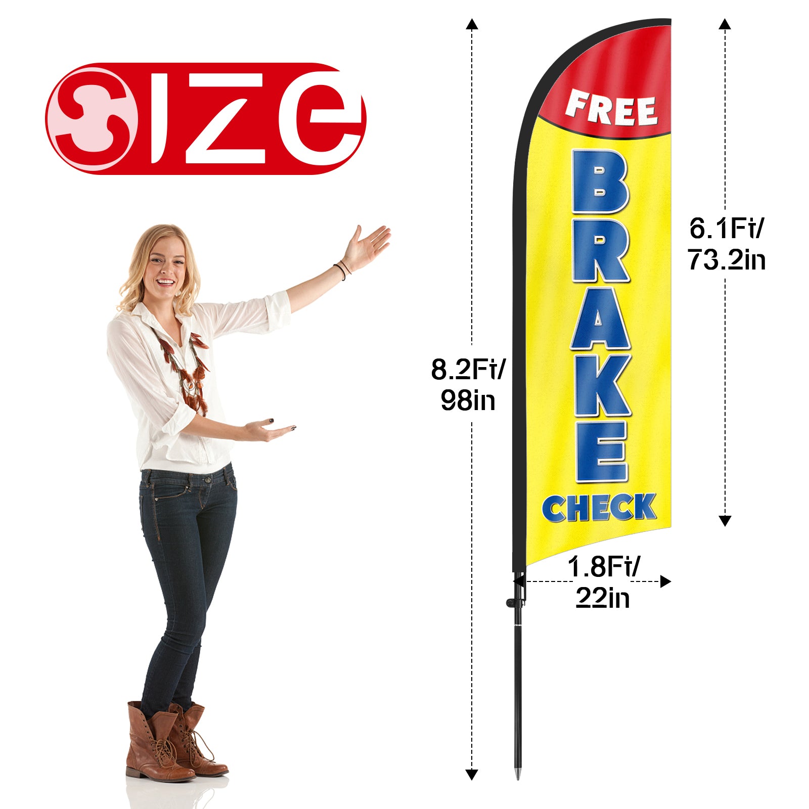 8ft Free Brake Check 01 Feather Flag Pole Kit