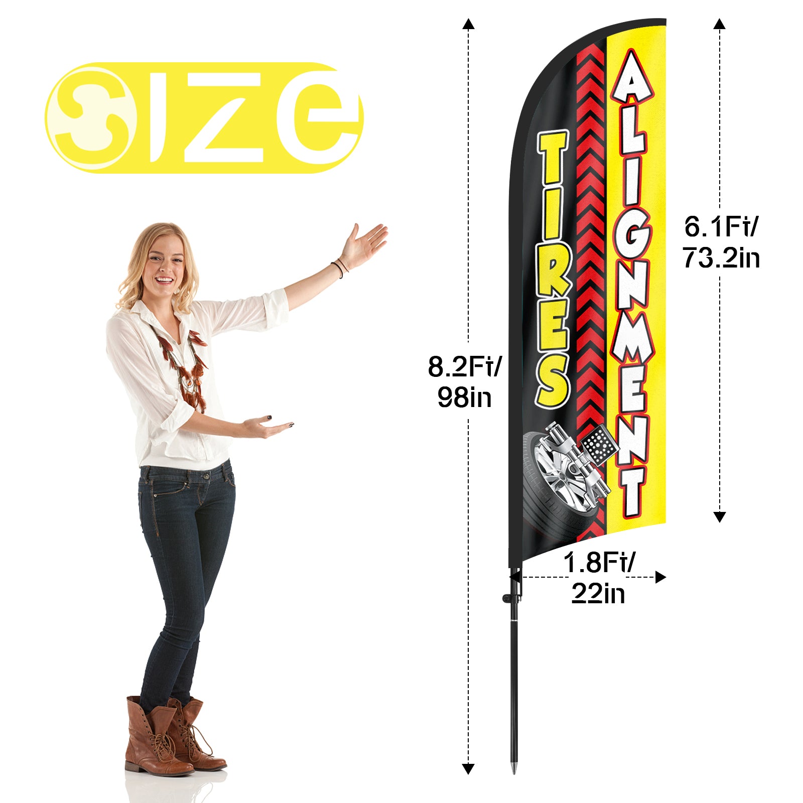 8ft Tires Alignment 01 Feather Flag Pole Kit