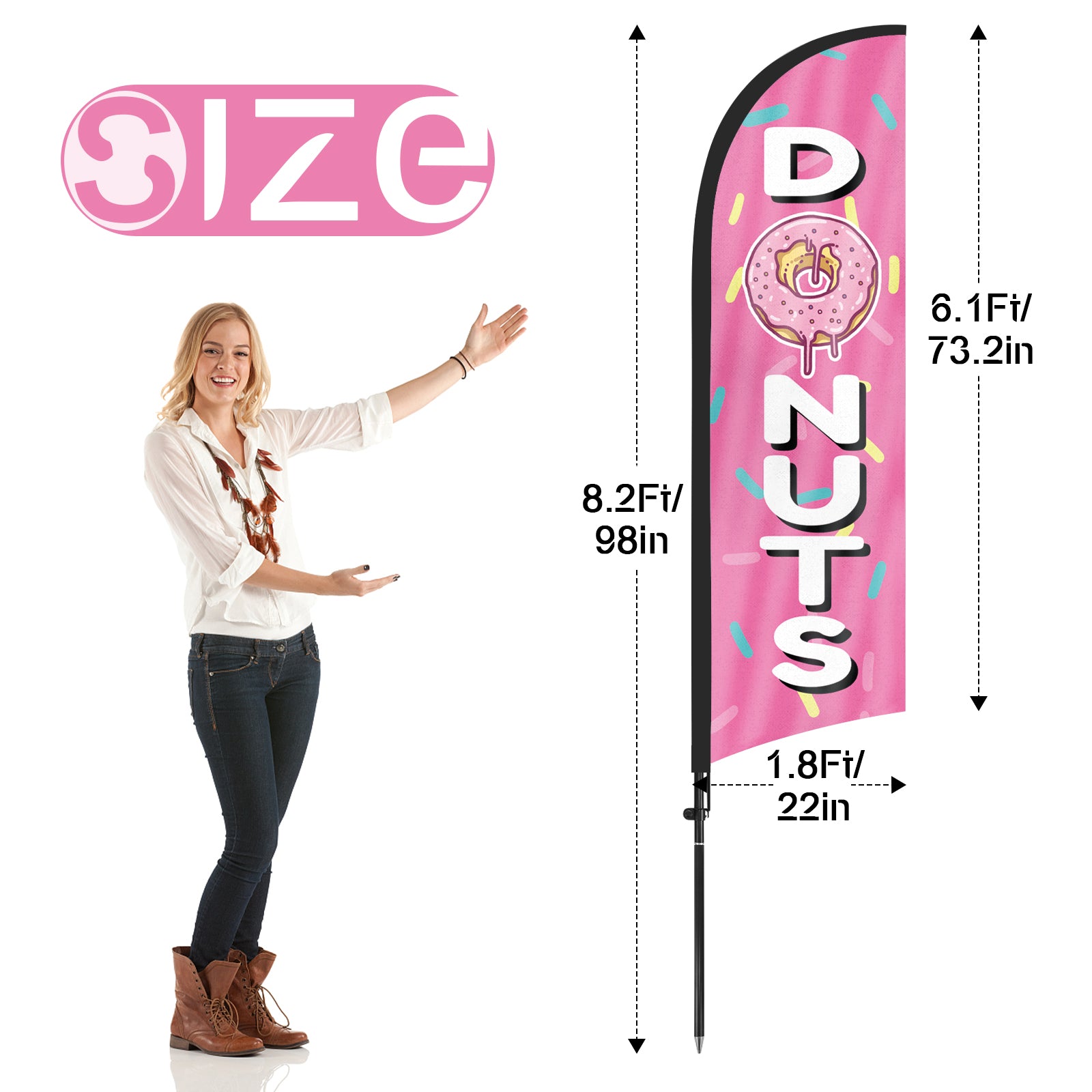 8Ft Donuts 04 Feather Flag Pole Kit